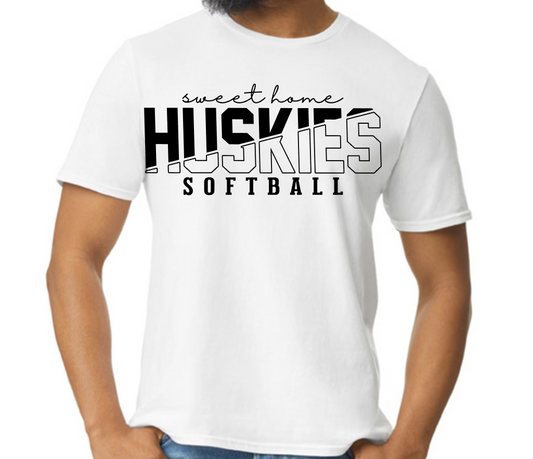 Huskies Softball Bold Stack Tee